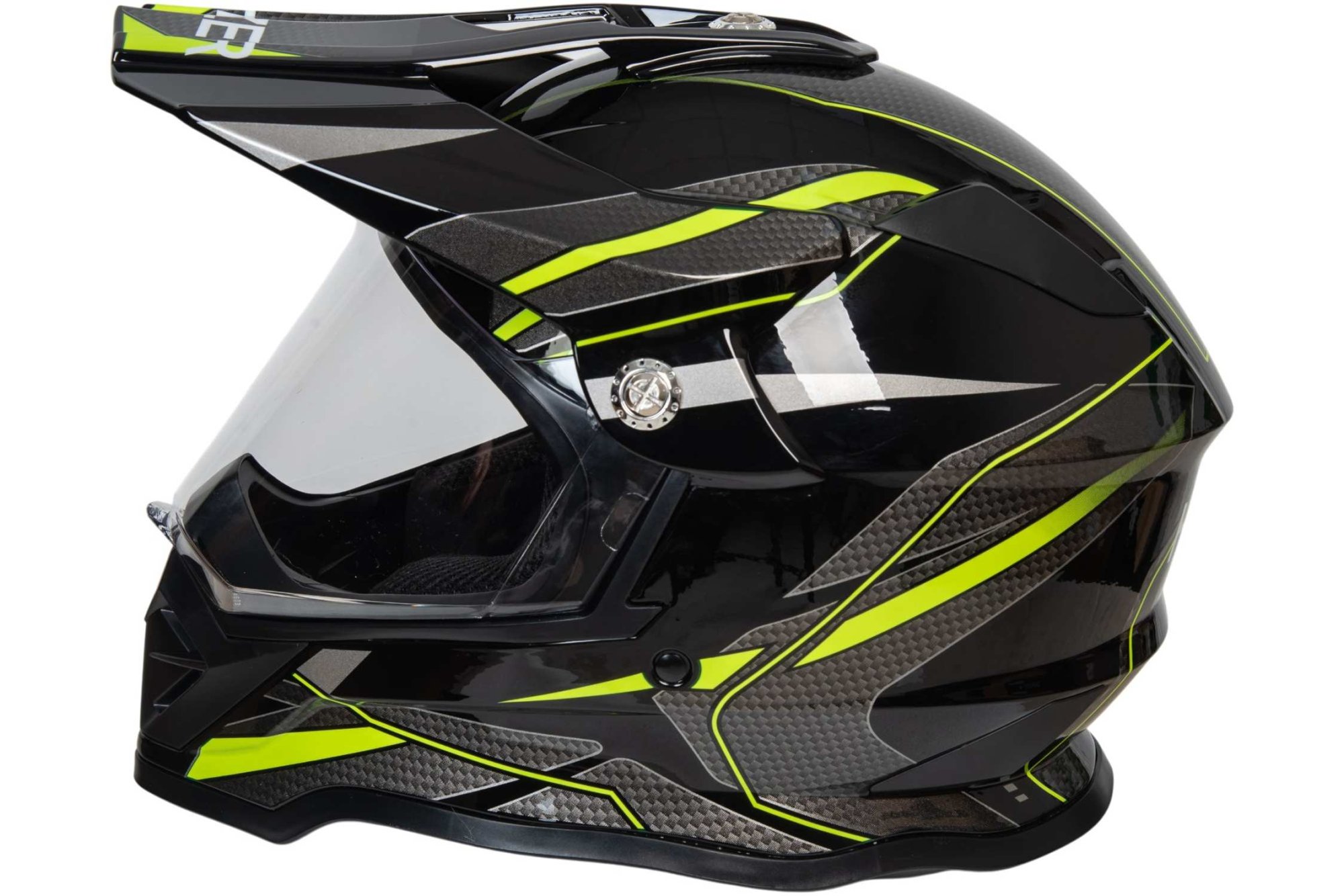 Шлем мото мотард HIZER B6197-1 №4 (L) black/yellow