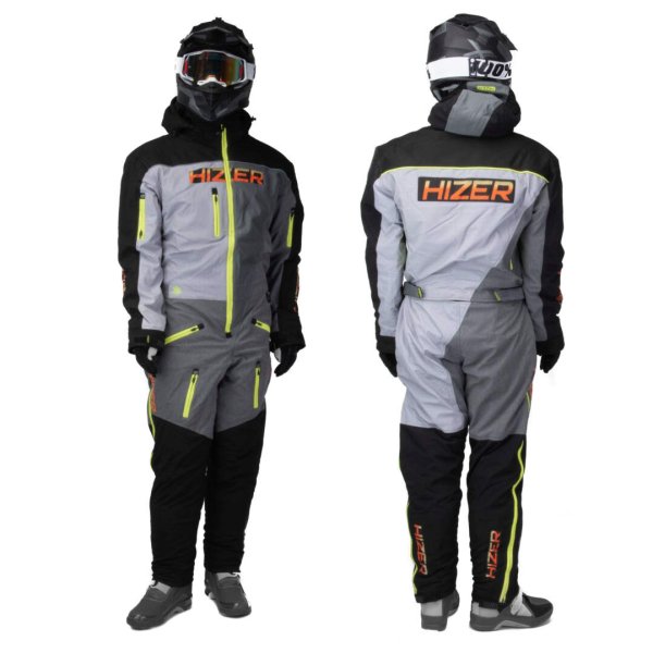 Комбинезон для снегохода HIZER #3 black-gray (текстиль) (L)