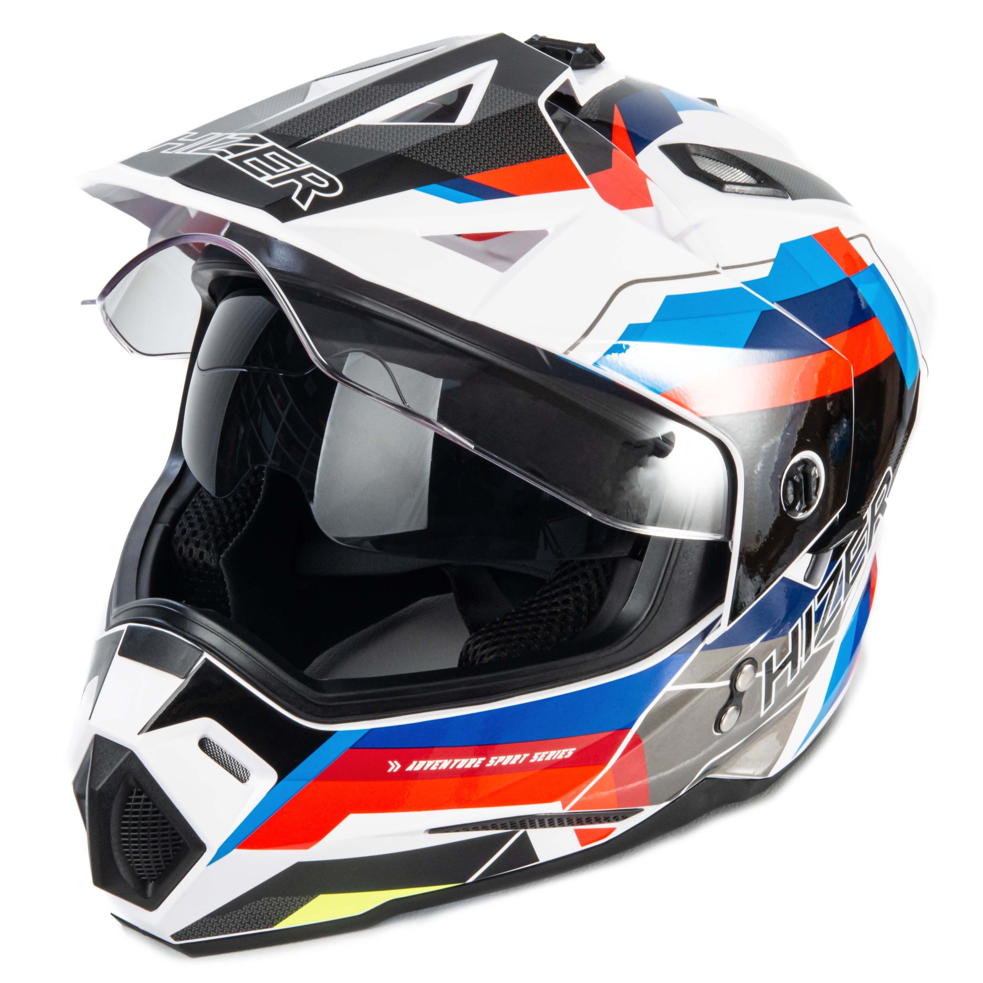 Шлем мото мотард HIZER J6802 №7 (XL) ADVENTURE (2 визора)