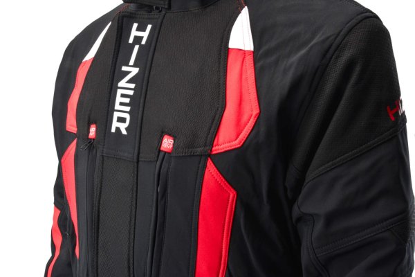 Куртка для снегохода HIZER #1 black-red (текстиль) (XXL)
