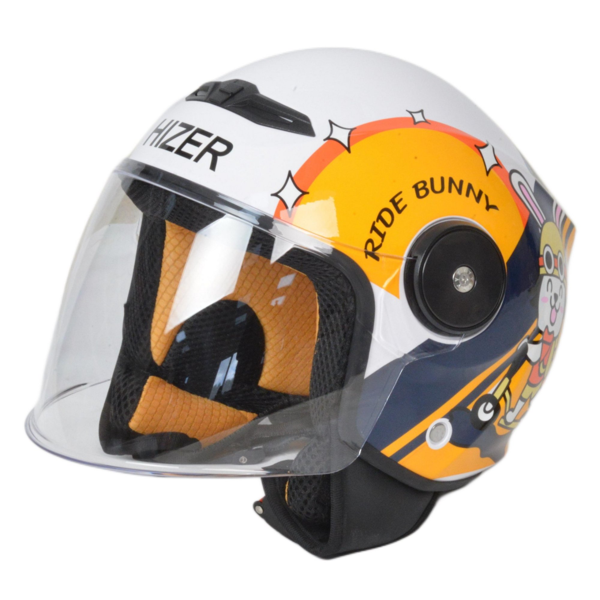 Шлем мото открытый HIZER J511 №1 yellow/black (L) детский